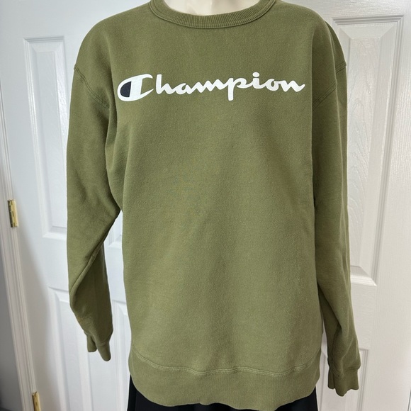 Champion Other - CHAMPION UNISEX sweatshirt crewneck long sleeves large OLIVE GREEN sweats L